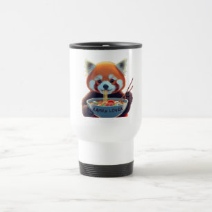 Roter Panda, der eine Schüssel Ramen isst Reisebecher