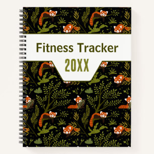 Roter Panda Dunkler Dschungel Fitness-Tracker Notizbuch