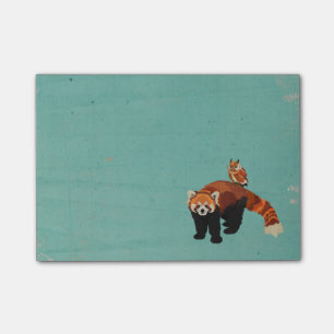 Roter Panda & Eulen-Post-it-Notiz Post-it Klebezettel
