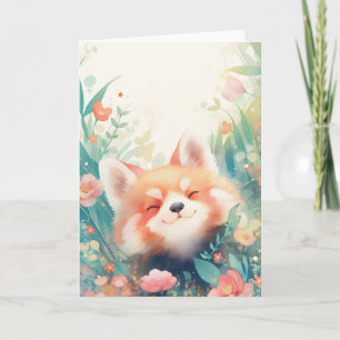 Roter Panda Florales Spielgelände Karte