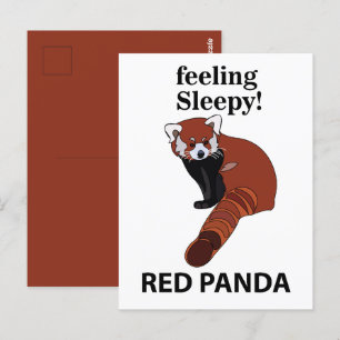 Roter Panda fühlt sich schläfrig Lustiger Roter Pa Postkarte