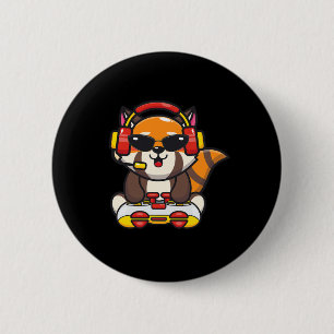 Roter Panda-Gamer Lustiger Roter Pandas Tierliebha Button