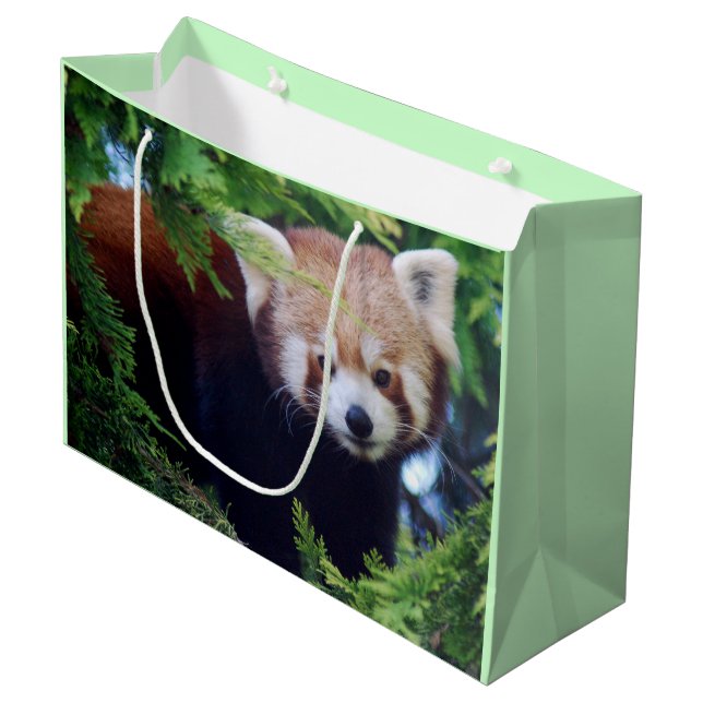 Roter Panda Große Geschenktüte (Vorderseite Schrägansicht)