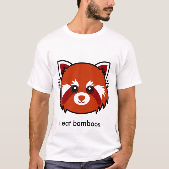 Roter Panda: Ich esse Bambusse T-Shirt (Vorderseite)