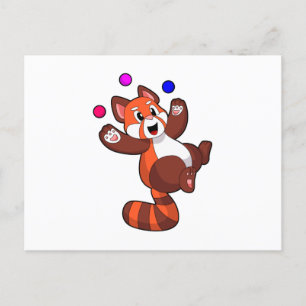Roter Panda im Juggle Circus.PNG Postkarte