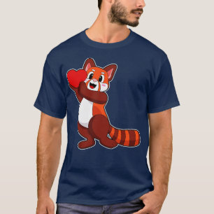 Roter Panda in Liebe mit Herz T-Shirt