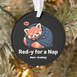 Roter Panda Kawaii - Cute Sleepy Red Panda Kawaii Ornament