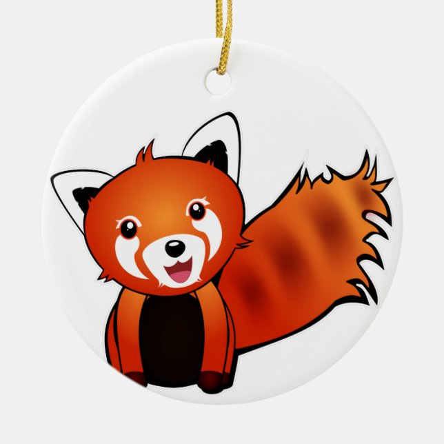 Roter Panda Keramik Ornament (Vorne)