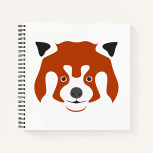 ROTER PANDA-KOPF NOTIZBUCH