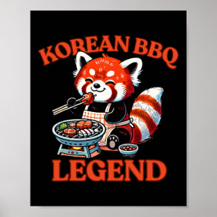 Roter Panda Koreanischer Bbq-Legende Poster