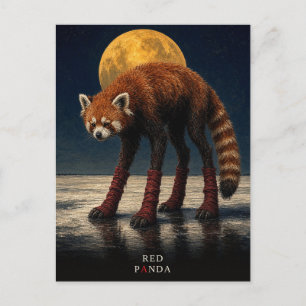 Roter Panda Lange Socken gothisch Surreal Postkarte