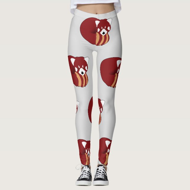 Roter Panda Leggings (Vorderseite)