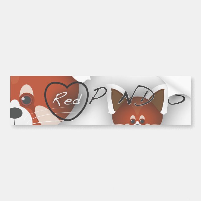 Roter Panda-Liebe Autoaufkleber (Vorne)