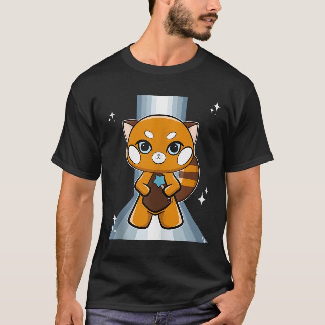 Roter Panda mit Zepter T-Shirt (Vorderseite)