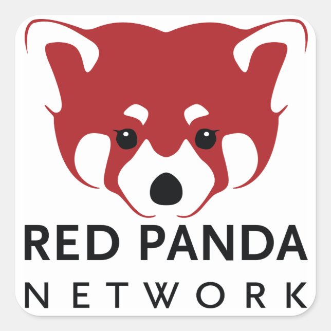 Roter Panda-Netz-Aufkleber Quadratischer Aufkleber (Vorderseite)