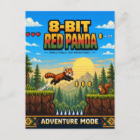 Roter Panda, Retro-8-Bit-Pixel-Art