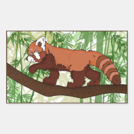 Roter Panda-Sticker Rechteckiger Aufkleber