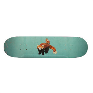 Roter Panda-u. Eulen-Skateboard Skateboard