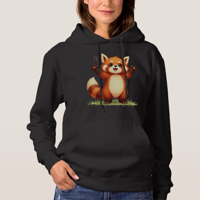 Roter Panda überrascht Hoodie (Vorderseite)