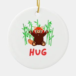 Roter Panda: UMARMUNG Keramik Ornament