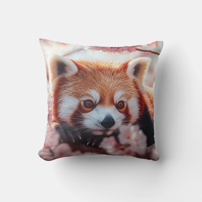 Roter Panda unter den Kirschblüten Kissen (Vorderseite)