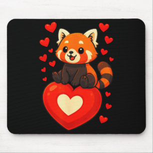 Roter Panda Valentinstag Romantische Cartoon Kawai Mousepad