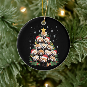 Roter Panda Weihnachtsbaum Lustiges Tier Keramik Ornament