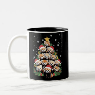 Roter Panda Weihnachtsbaum Lustiges Tier Zweifarbige Tasse