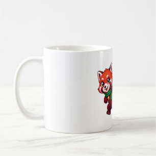 Roter Panda-Weihnachtsstrumpf Kaffeetasse