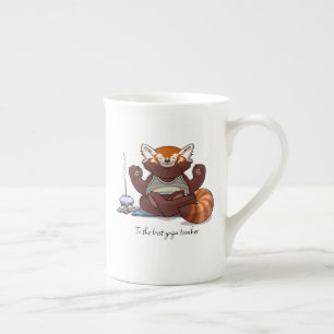 Roter Panda Yoga-Lehrer-Geschenk Meditation Kunstw Prozellantasse