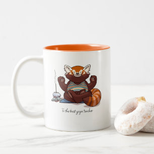 Roter Panda Yoga-Lehrer-Geschenk Meditation Kunstw Zweifarbige Tasse