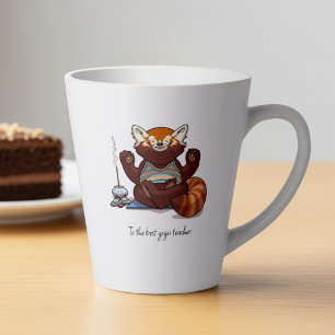 Roter Panda Yoga-Lehrer-Geschenk Meditations-Kunst Milchtasse