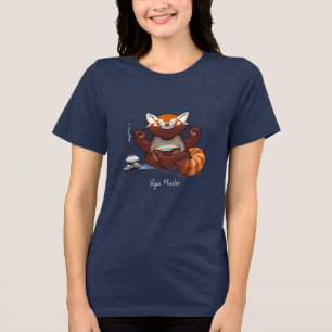 Roter Panda Yoga Meister Lehrer Geschenk Tier Kuns Tri-Blend Shirt