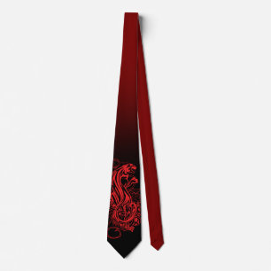 Roter Panther Gothic Luxus Rot-Schwarz-Verlauf Krawatte