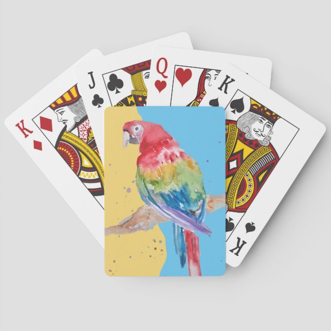 Roter Papagei-Papagei-Papagei-Set Spielkarten (Rückseite)
