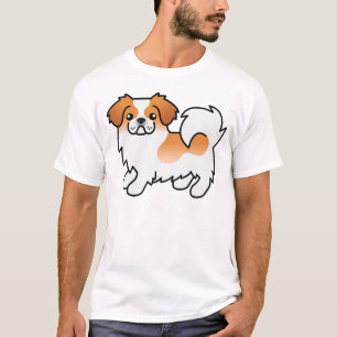Roter Parti-Farben Tibetan Spaniel Süßer Cartoon-H T-Shirt