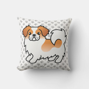 Roter Parti-Farben Tibetan Spaniel Süßer Hund & Pf Kissen