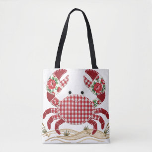 Roter Patchwork-Quilt-Krebs Tasche