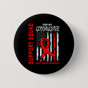 Roter Patentochter-Herzkrankheit-Bewusstseinsflagg Button