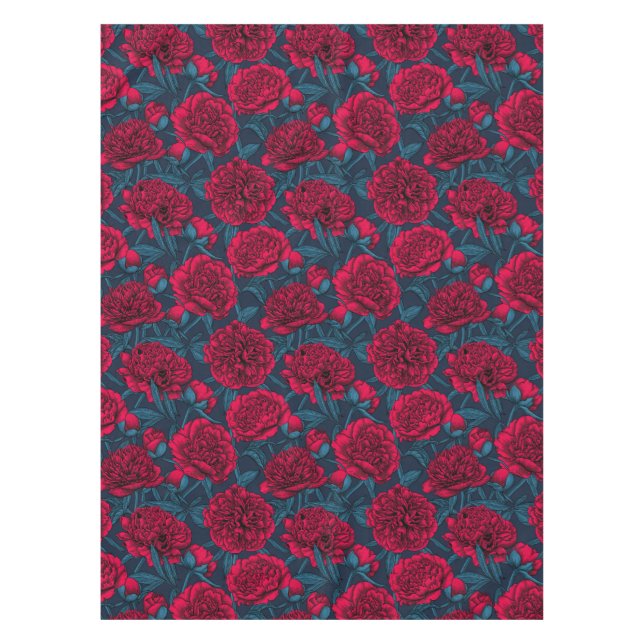 Roter Peelinggarten auf dunkelblau Tischdecke (Vorderseite)