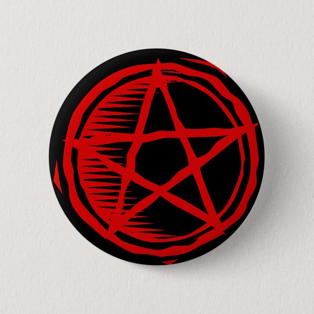 Roter Pentagram Button (Vorderseite)