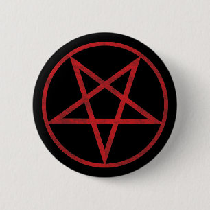 Roter Pentagram Button