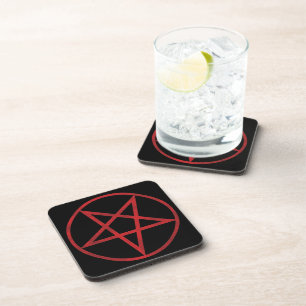 Roter Pentagram Untersetzer