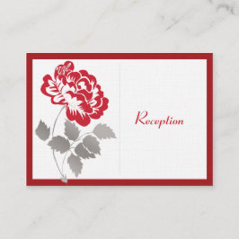 Roter Peony auf Leinenverschlusskarte Begleitkarte