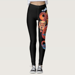 Roter Perlen-Chinese-Drache Leggings