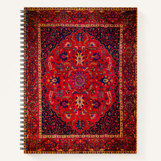 Roter persischer Teppich aus Maschhad  Notizbuch