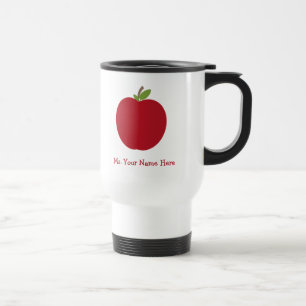 Roter personalisierter Lehrer Apples Reisebecher