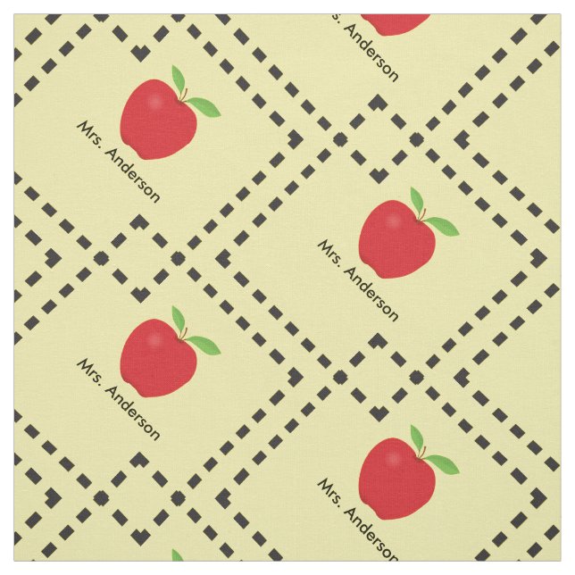 Roter personalisierter Lehrer Apples Stoff (Muster)