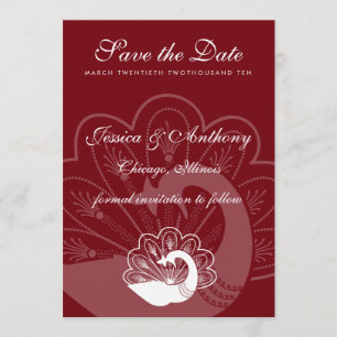 roter Pfau Save the Date