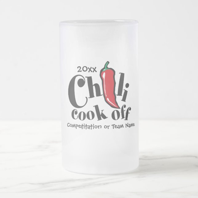 Roter Pfeffer-Chili-Koch weg vom Wettbewerb Mattglas Bierglas (Mittel)